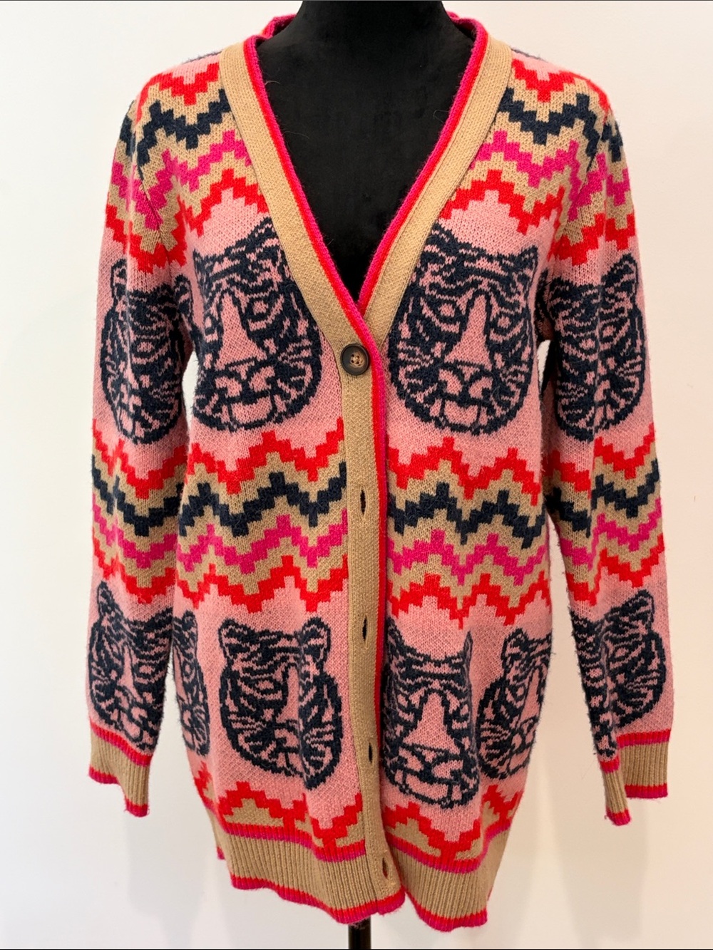 BODEN Patterned Button-Front Women's Cardigan Sweater - Picture 2 of 10
